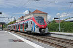 Freitag den 28.07.2023 um 15:20 Uhr in La Roche-sur-Foron (F) beim Bahnhof La Roche-sur-Foron.