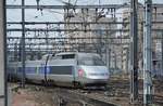 17.07.2017, Paris, Gare Montparnasse. TGV Atlantique (24000-387) erreicht den Bahnhof. 