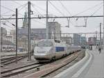Der TGV nach Paris verlsst den Bahnhof von Luxemburg am 24.02.09.