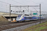 TGV 4727 fährt Richtung Bahnhof SBB. Die Aufnahme stammt vom 16.11.2017.
