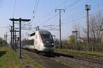 SNCF TGV 4713 ist hier am 11.04.2025 um 11.01 Uhr in Ribeauville in Richtung Straßbourg unterwegs.