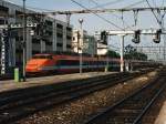 TGV Atlantique auf Bahnhof Avignon am 8-6-1996. Bild und scan: Date Jan de Vries. 