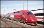 Fahrzeugausstellung am 21.9.1997 in Aachen West anläßlich des Tag des Lokführers:  Thalys 4304