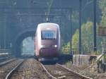 Thalys 4306 Paris - Kln auf Schleichfahrt durchs Wesertal, hier auf dem Viadukt in Dolhain.