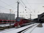 Der Thalys 4345 am 05.01.2009 bei der Ausfahrt aus dem Klner Hbf.