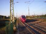 Der Thalys  THA 9460  von Kln Messe/Deutz nach Paris Nord durchfahrt am 22.09.2005 Dren.