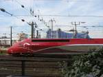Thalys-Triekopf bildlichfestgehalten am 5.6.10 auf dem Gleisvorfeld von Köln Hbf.