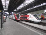 RABDe 502 010 als IR 2271 nach Zürich HB und TGV-POS 4414 ''Fête des vignerons 2019'' als TGV 9216 nach Paris in Basel SBB