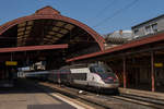 24. Juli 2018 im Bahnhof Strasbourg. Der TGV  545  wartet auf Abfahrt. 