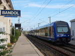 231 519 erreicht als TER 81634 (Hyeres - Marseille-St-Charles) den Bahnhof Bandol im Département Var (83), 10.09.2018.