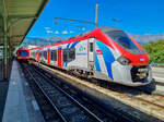 Z 31526 des Leman Express in Saint-Gervais-Le Fayet, 02.08.2022.
