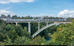 Erste Anzeichen der Liberalisierung im Fernverkehr? Nein, die beiden SNCF Régiolis befinden sich für Testfahrten in der Schweiz, hier am 7. September 2018 auf dem Lorraineviadukt in Bern. Solche Fahrzeuge sollen zukünftig auf einigen Linien des Léman Express eingesetzt werden.