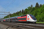 TGV Lyria 4728 fährt Richtung Bahnhof Rupperswil.