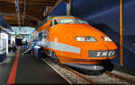 Triebkopf 61 (TGV 23121 | Alstom TGV Paris-Sud-Est) wird im Cité du Train (Eisenbahnmuseum) Mulhouse (F) gezeigt.