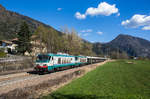 E402 039 und E402 021 fahren mit dem Orient-Express bei Campo di Trens in Richtung Brenner, aufgenommen am 8.