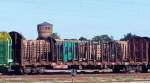 Am 26.8.13 wurde im Oranienburger Gterbahnhof ein Ganzzug mit Holz aus der Umgebung beladen.