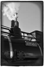 Detailaufnahme von Dampflok 030 TBI 30  Berthold  im Depot der Museumsbahn CFTR Riedexpress bei Biesheim im Elsass. 07.04.2025