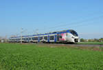 Melsheim - 20. April 2023 : B 83571L mit dem TER 830319 Metz _ Strassburg unterwegs in Richtung Strassburg.