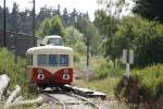 Der ca 50 Jahre alte Triebwagen  La Mobylette 150 CV  - der Name leitet sich vom 150 PS starken Motor her - in Warteposition.