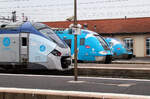 Drei verschiedene Fahrzeugtypen im Bahnhof Clermont-Ferrand, 6.3.2026