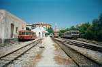Schmalspurbahn auf der Insel Korsika - Calvi-Bastia,  Bahnhof Calvi - Mai 1999  (Tochterunternehmen der SNCF)  