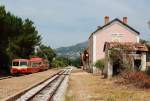 Einige Tage nach der vorherigen Aufnahme, nämlich am 19.06.2014 stand das Gespann aus dem ABH 8 206 und dem X 113 der CFC im Bahnhof Calenzana-Lumio auf dem Nebengleis.