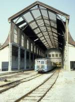 CP, Chemins de fer de Provence: Die Halle der Gare CP / des CP-Bahnhofs im August 1980.