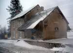 Bahnhof Bolquere km 30, mit 1593 m hchster Punkt der Strecke, 05.03.2008.