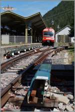 Der TMR/SNCF Beh 4/8 22 wartet in Vallorcine auf die Rückfahrt nach Martigny.