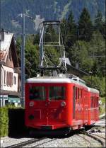 Triebzug N 41 der Chamonix Mont Blanc-Montenvers Mer de Glace Zahnradbahn hat das letzte Stck der 5141 Meter langen Strecke zurck gelegt und fhrt am 03.08.08 in Chamonix ein. Der zu bewltigende Hhenunterschied dieser Strecke betrgt 871 Meter und die Steigung variiert zwischen 11 und 22%. Die Fahrt dauert 20 Minuten und fhrt durch eine atemberaubende Hochgebirgsregion zum grten Gletscher Frankreichs, dem Mer de Glace. (Jeanny)