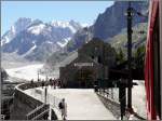 Diese Aussicht kann man genieen, wenn man mit dem  Petit Train Rouge  in Montenvers Mer de Glace angekommen ist.