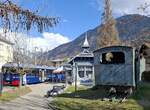 Die Talstation direkt am Bahnhof der Meterspurbahn Saint-Gervais-Le Fayet – Vallorcine - Martigny.