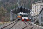 Im D�p�t in Le Fayet steht der Triebwagen  Marguerite .