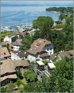 Das  Funi  verbindet im vier bis sieben Minunten Takt den Hafen und die Uferpromenaden mit der Altstadt von Thonon.