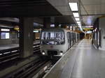Die Lyoner Métro Linie D verläuft von Vaise-Gorges-de-Loup nach Bellecour-Vénissieux.