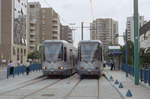 Paris RATP Ligne de tramway / SL T1 (TFS 109 / 104) Bobigny Pablo Picasso (Terminus / Endst.) im Juli 1992.