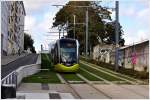 Rasengleis bei der Tramway de Brest in der Rue Saint-Exupry. (18.09.2013)