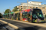 Eine bunte Tam Transdev Bahn auf der Pont Jean Zuccarelli am 17.07.2016.