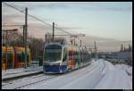 TramTrain Wagen und am Bildrand ein Citadis an der Haltestelle Museet.