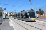 Nice / Nizza Lignes d'Azur SL T1 (Alstom Citadis-402 14) Boulevard Francois Mitterand (Hst. Vauban) am 25. Juli 2015.