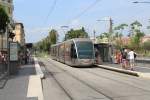 Nice / Nizza Lignes d'Azur SL T1 (Alstom Citadis-302 02) Boulevard Jean Jaurès (Hst. Opéra - Vielle Ville) am 23. Juli 2015.