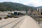 Nice / Nizza Lignes d'Azur SL T1 (Alstom Citadis-402 19) Pont René Coty am 23.