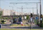 Tramway Reims; stop by stop - 

Haltestelle Kennedy mit Ciadis 103 auf der Linie B. 

24.07.2012 (M)