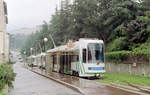 Saint-Étienne STAS Ligne de tramway / SL 4 (Motrice / Tw 912) Solaure (Terminus / Endst.) im Juli 1992.