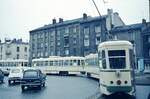 St.Etienne Tram 4x-und 6x-Tw[551] / motrices à 4 et 6 essieux [551] End-Schleife / boucle de retournement 'Terrasse' 03-04-1975