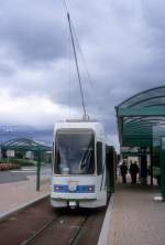 Saint-Étienne STAS SL 4 (Alstom/Vevey-TFS 908) Hôpital Nord im Juli 1992.