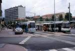 Saïnt-Étienne STAS SL 4 (Alstom/Vevey-TFS 915) Place Massenet / Hst. Terrasse im Juli 1992.