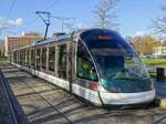 Straßenbahn Strasbourg Linie B nach Hœnheim Gare in Wacken, 10.03.2019.