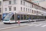 Niederflur-Gelenktriebwagen  Eurotram  am 22.10.2004 in Strasbourg City.