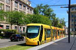 France, Mulhouse, Solea  Tramway 2005 on line 1 at place Général De Gaulle in Mulhouse, 8/8/2022